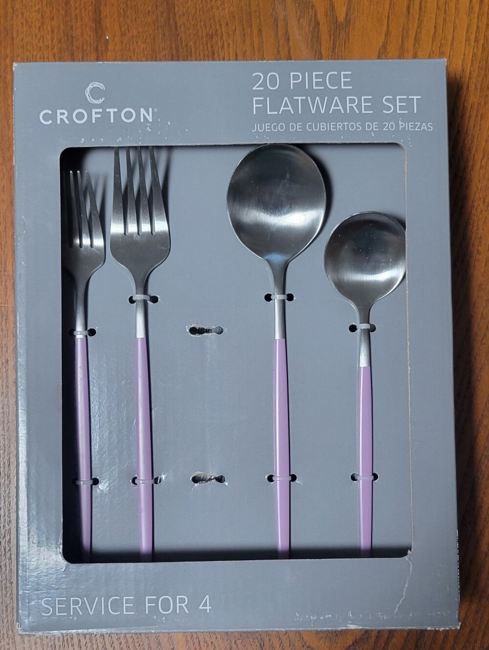 Crofton Flatware Set — Purple Handles